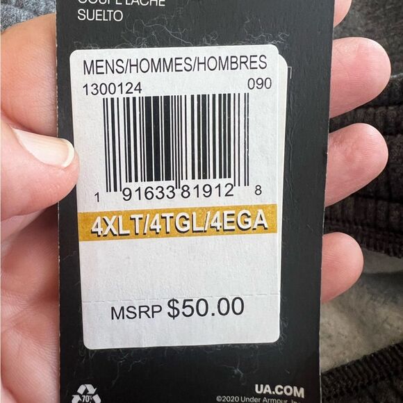 Under Armour Men's Loose Fit Size 4XLT Grey Sweatpants NWT - Picture 7 of 8